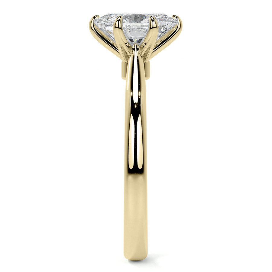 6-Prong Cathedral Oval Moissanite Solitaire Ring