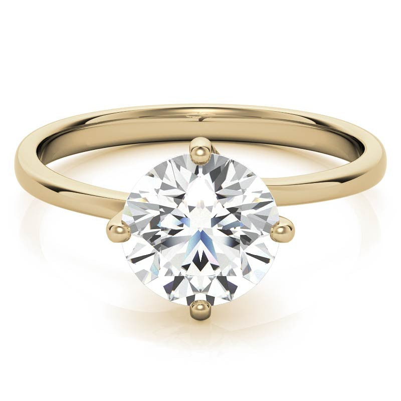 Round Brilliant Moissanite N-E-S-W Solitaire Ring