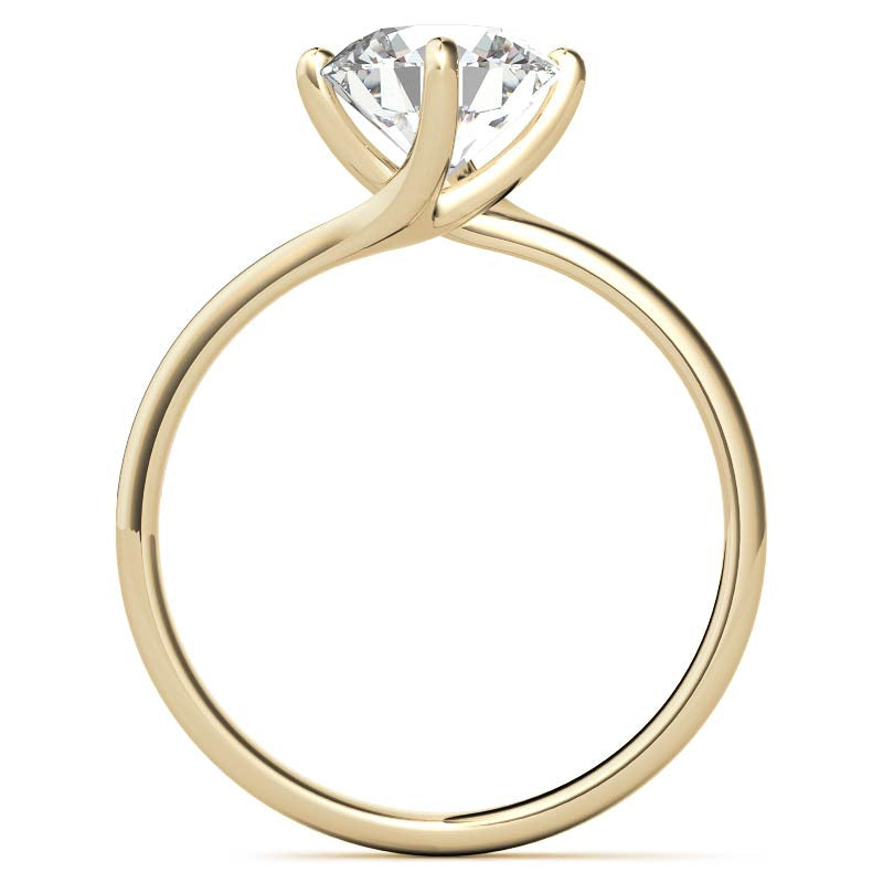 Round Brilliant Moissanite N-E-S-W Solitaire Ring