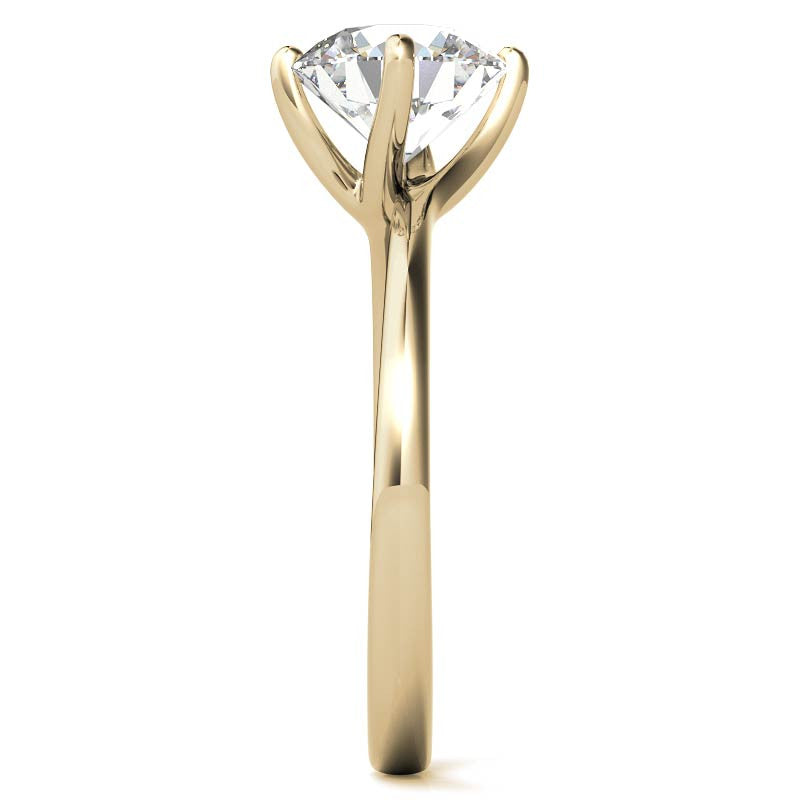 Round Brilliant Moissanite N-E-S-W Solitaire Ring