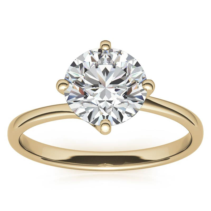 Round Brilliant Moissanite N-E-S-W Solitaire Ring