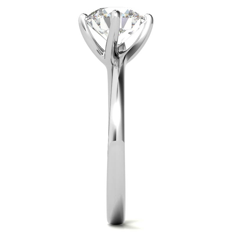 Round Brilliant Moissanite N-E-S-W Solitaire Ring