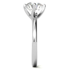 Round Brilliant Moissanite N-E-S-W Solitaire Ring