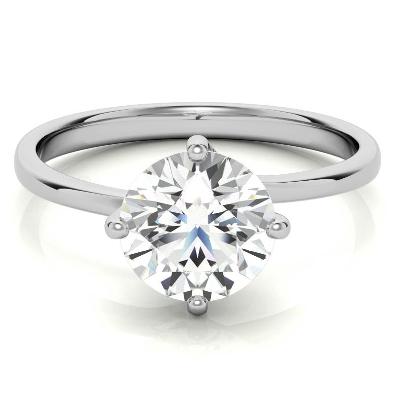 Round Brilliant Moissanite N-E-S-W Solitaire Ring