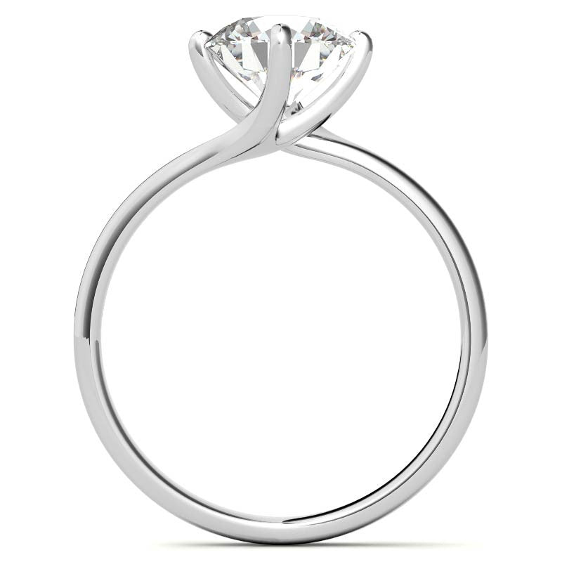 Round Brilliant Moissanite N-E-S-W Solitaire Ring