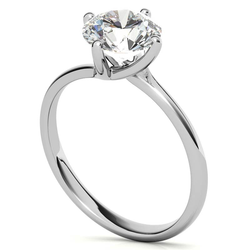 Round Brilliant Moissanite N-E-S-W Solitaire Ring