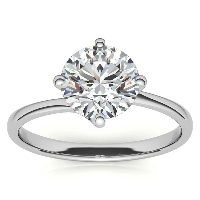 Round Brilliant Moissanite N-E-S-W Solitaire Ring