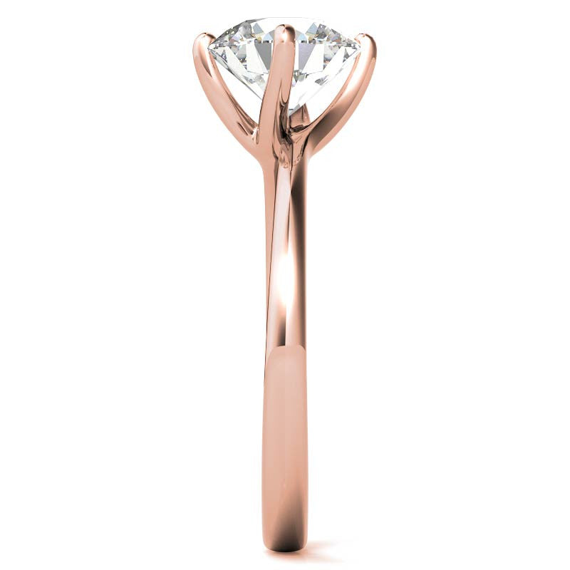 Round Brilliant Moissanite N-E-S-W Solitaire Ring