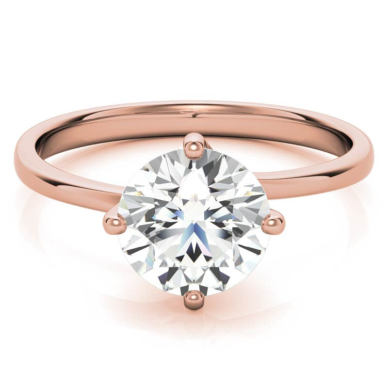 Round Brilliant Moissanite N-E-S-W Solitaire Ring