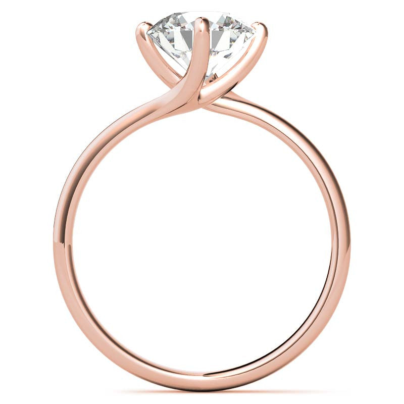 Round Brilliant Moissanite N-E-S-W Solitaire Ring