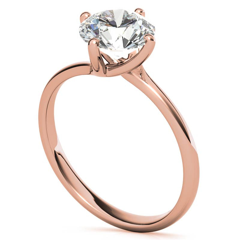 Round Brilliant Moissanite N-E-S-W Solitaire Ring