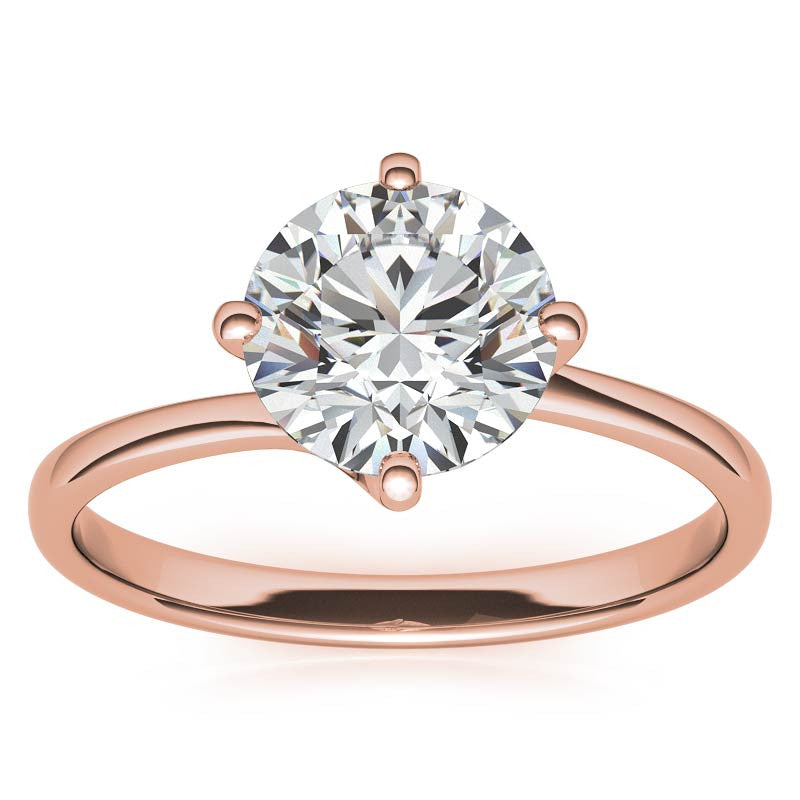 Round Brilliant Moissanite N-E-S-W Solitaire Ring