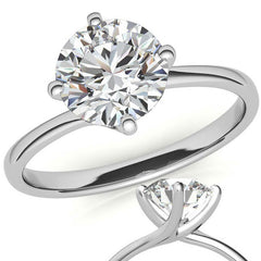 Round Brilliant Moissanite N-E-S-W Solitaire Ring
