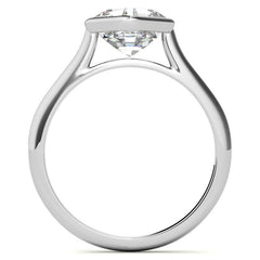 Asscher Moissanite Bezel Solitaire Ring