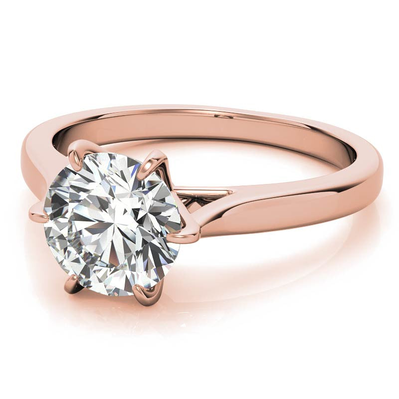 Round HA 6-Prong Cathedral Moissanite Solitaire Ring