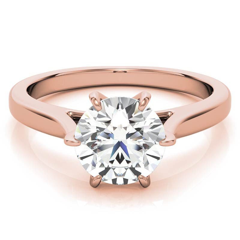 Round HA 6-Prong Cathedral Moissanite Solitaire Ring