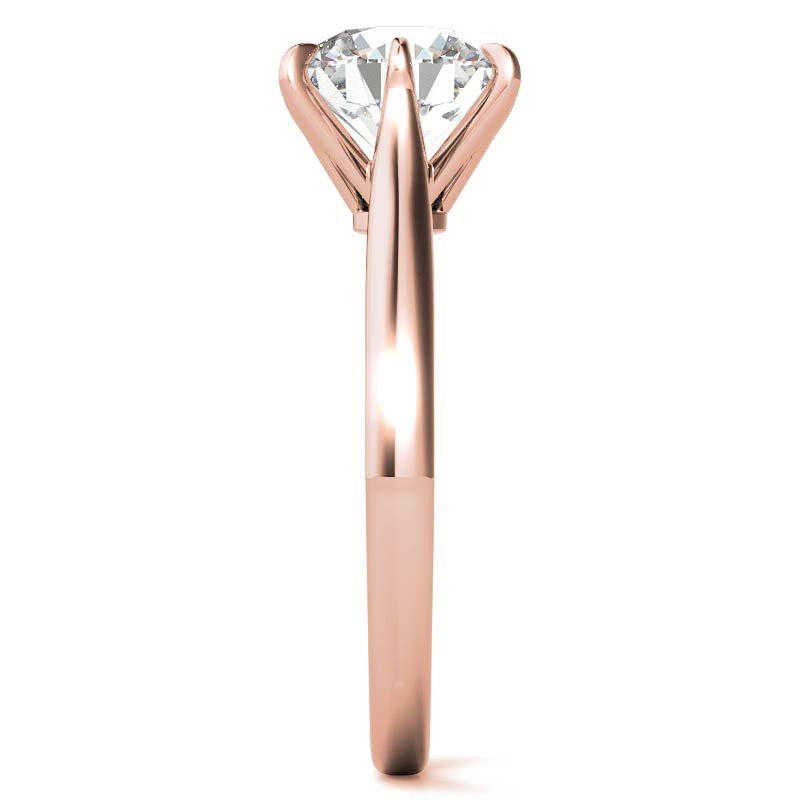 Round HA 6-Prong Cathedral Moissanite Solitaire Ring