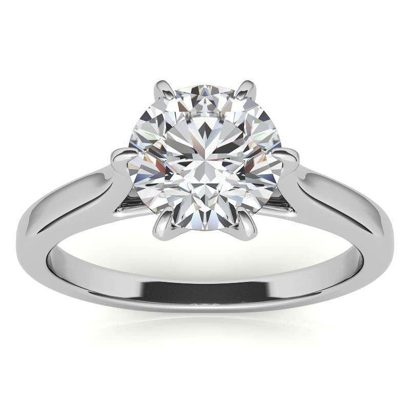 Round HA 6-Prong Cathedral Moissanite Solitaire Ring
