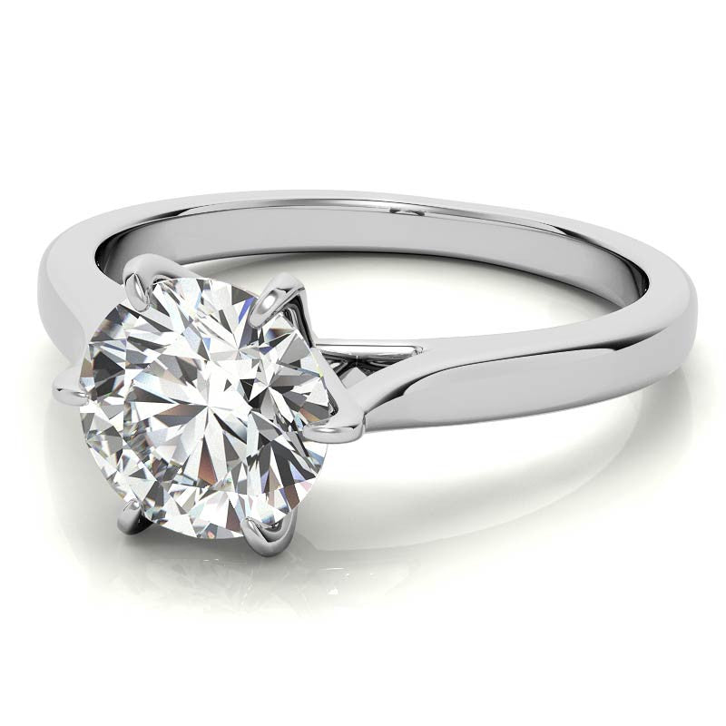 Round HA 6-Prong Cathedral Moissanite Solitaire Ring