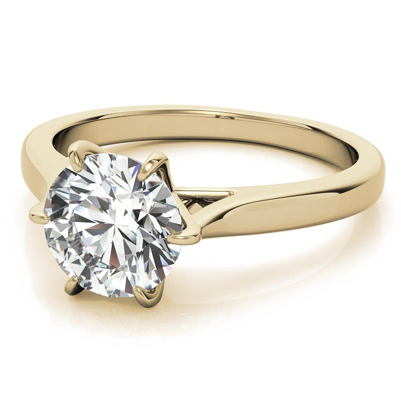 Round HA 6-Prong Cathedral Moissanite Solitaire Ring