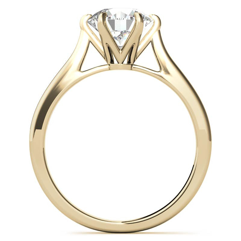 Round HA 6-Prong Cathedral Moissanite Solitaire Ring