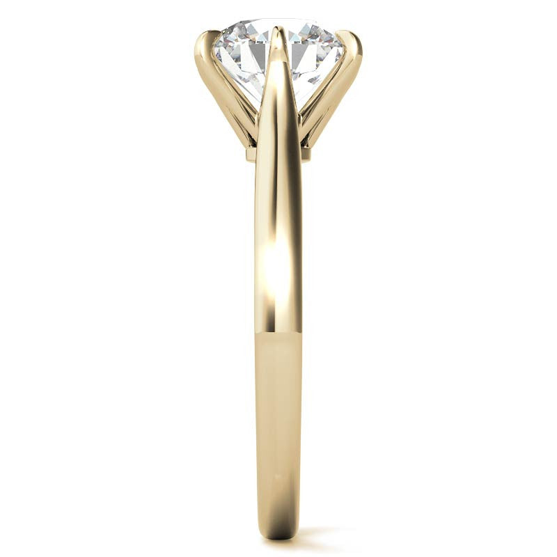 Round HA 6-Prong Cathedral Moissanite Solitaire Ring