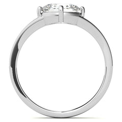 NESW Oriented Oval Moissanite Solitaire Ring