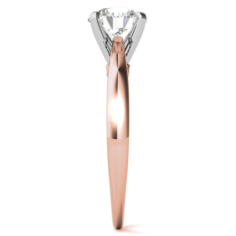 Petite Scroll Design Moissanite Solitaire Ring
