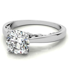 Petite Scroll Design Moissanite Solitaire Ring