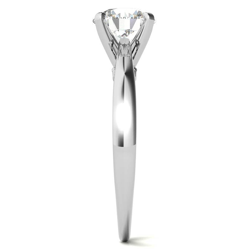 Petite Scroll Design Moissanite Solitaire Ring
