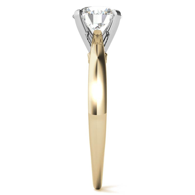 Petite Scroll Design Moissanite Solitaire Ring