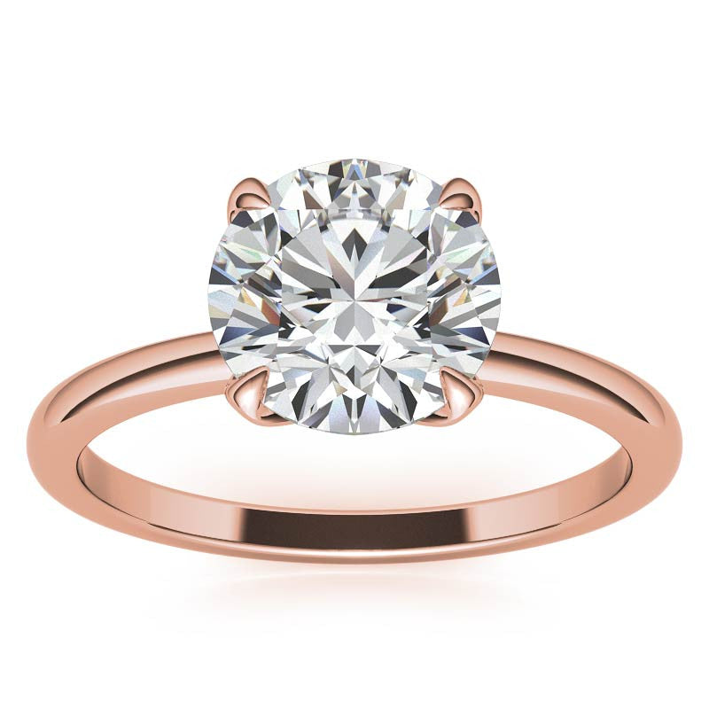 Low Set 4-Prong Moissanite Solitaire Ring with Tulip Prongs