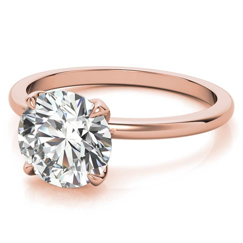 Low Set 4-Prong Moissanite Solitaire Ring with Tulip Prongs