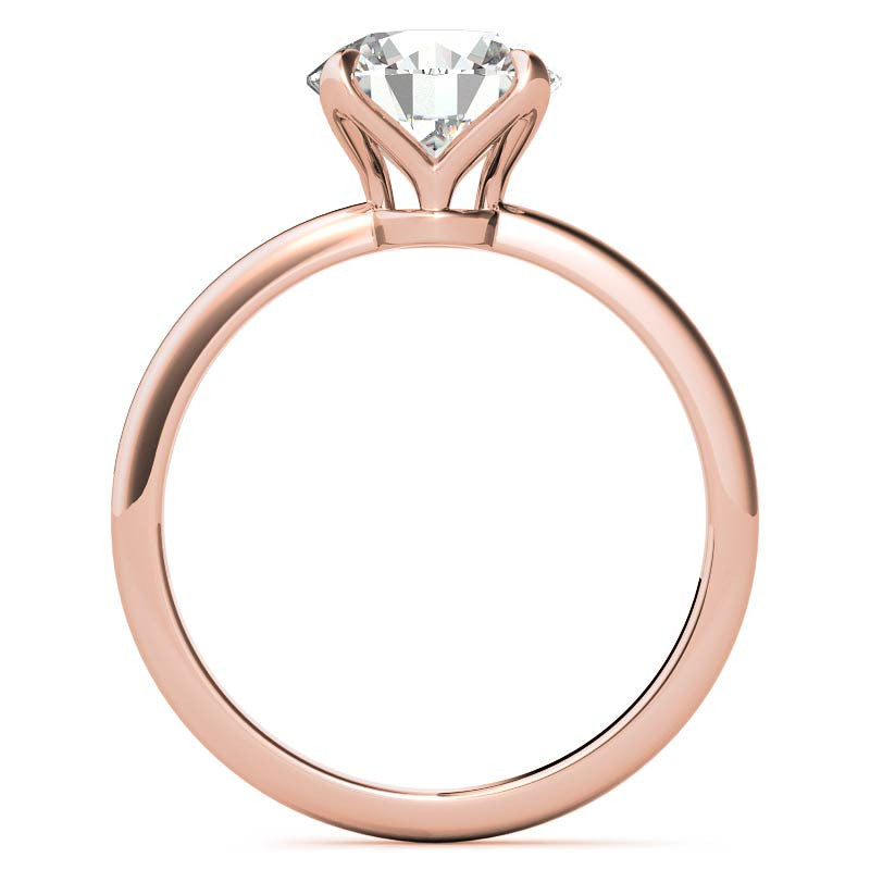 Low Set 4-Prong Moissanite Solitaire Ring with Tulip Prongs