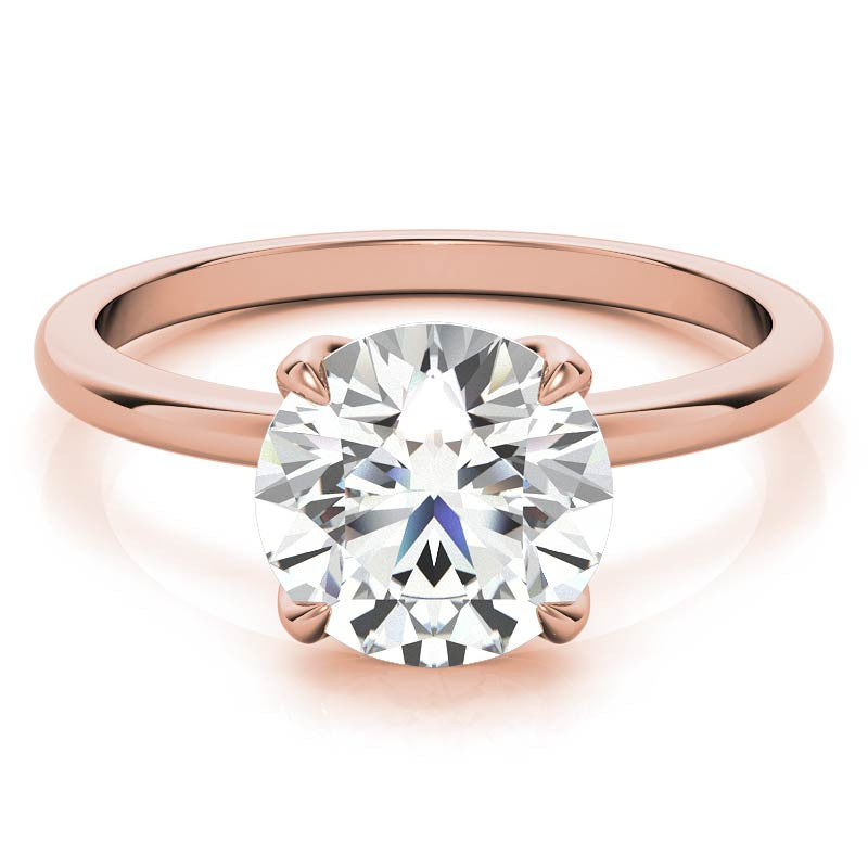 Low Set 4-Prong Moissanite Solitaire Ring with Tulip Prongs