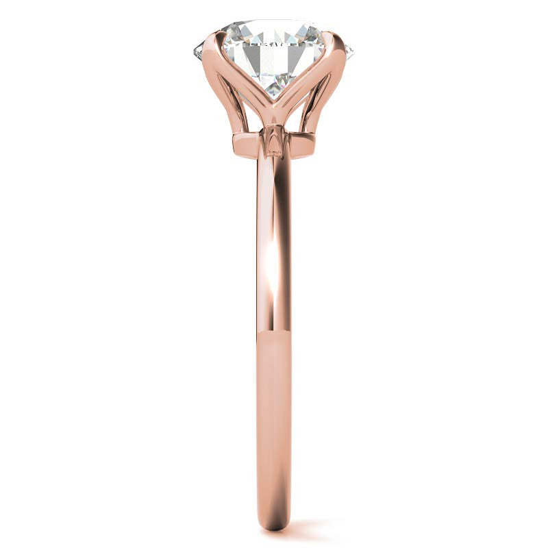 Low Set 4-Prong Moissanite Solitaire Ring with Tulip Prongs