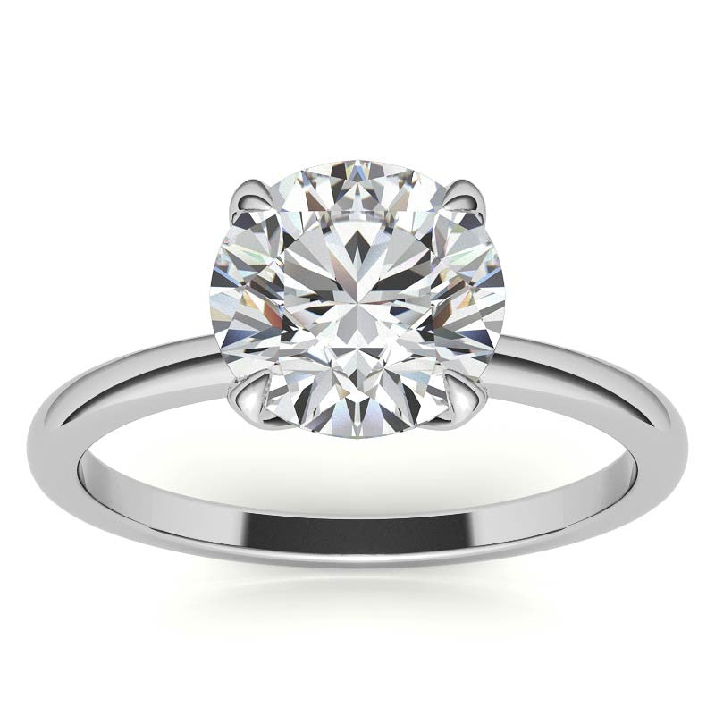 Low Set 4-Prong Moissanite Solitaire Ring with Tulip Prongs