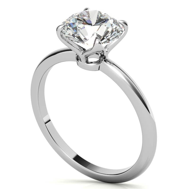 Low Set 4-Prong Moissanite Solitaire Ring with Tulip Prongs