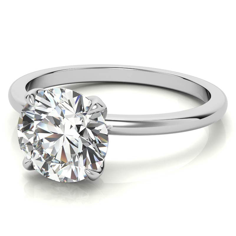 Low Set 4-Prong Moissanite Solitaire Ring with Tulip Prongs
