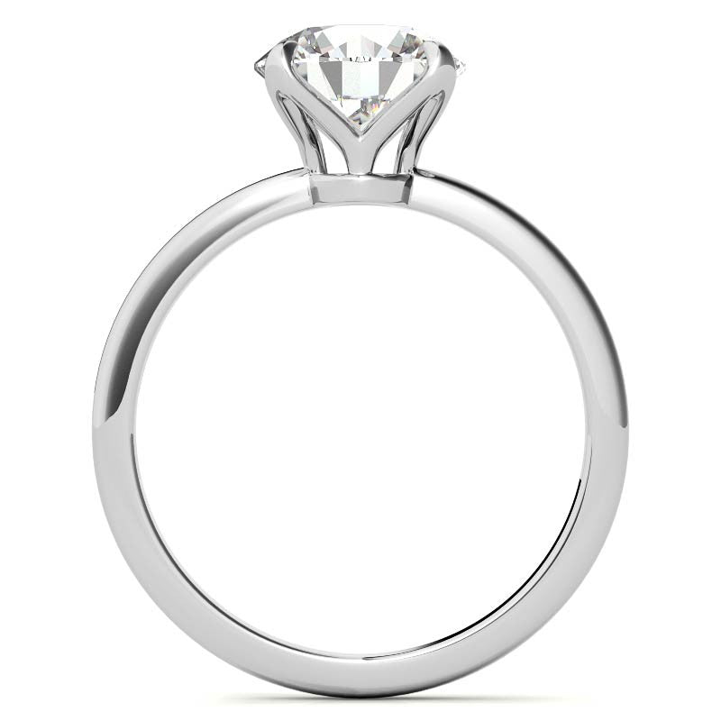 Low Set 4-Prong Moissanite Solitaire Ring with Tulip Prongs
