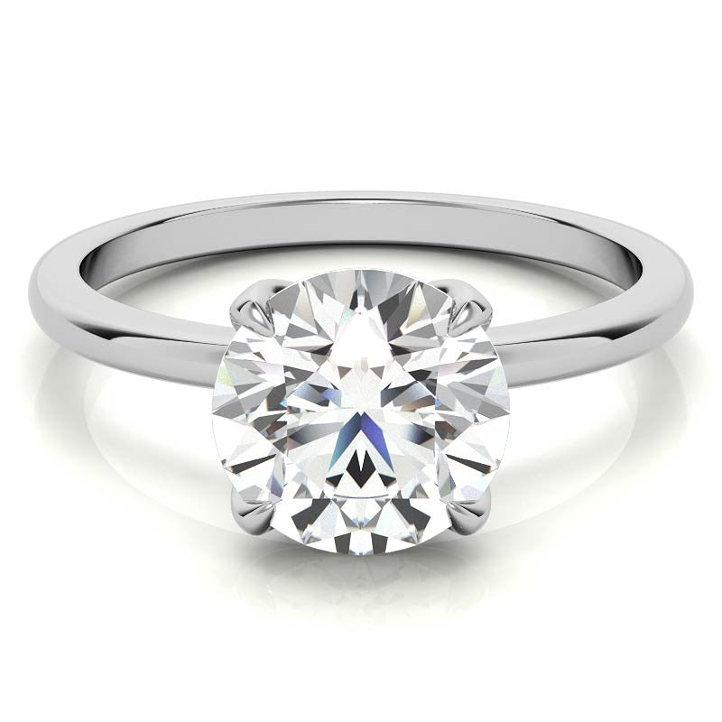 Low Set 4-Prong Moissanite Solitaire Ring with Tulip Prongs