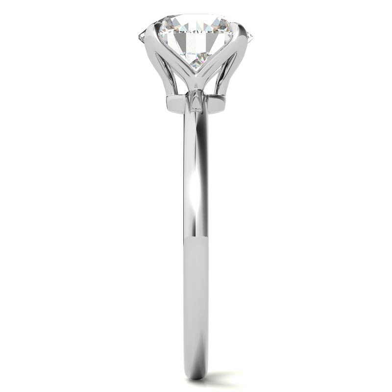 Low Set 4-Prong Moissanite Solitaire Ring with Tulip Prongs