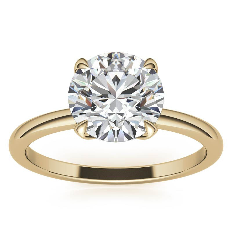 Low Set 4-Prong Moissanite Solitaire Ring with Tulip Prongs