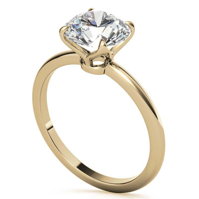 Low Set 4-Prong Moissanite Solitaire Ring with Tulip Prongs