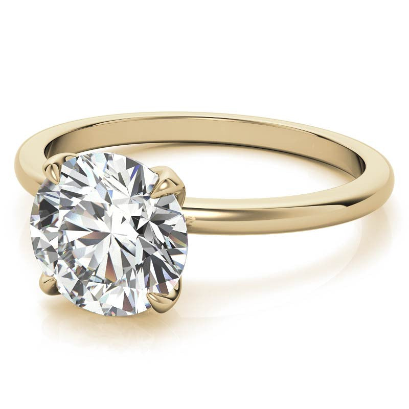 Low Set 4-Prong Moissanite Solitaire Ring with Tulip Prongs