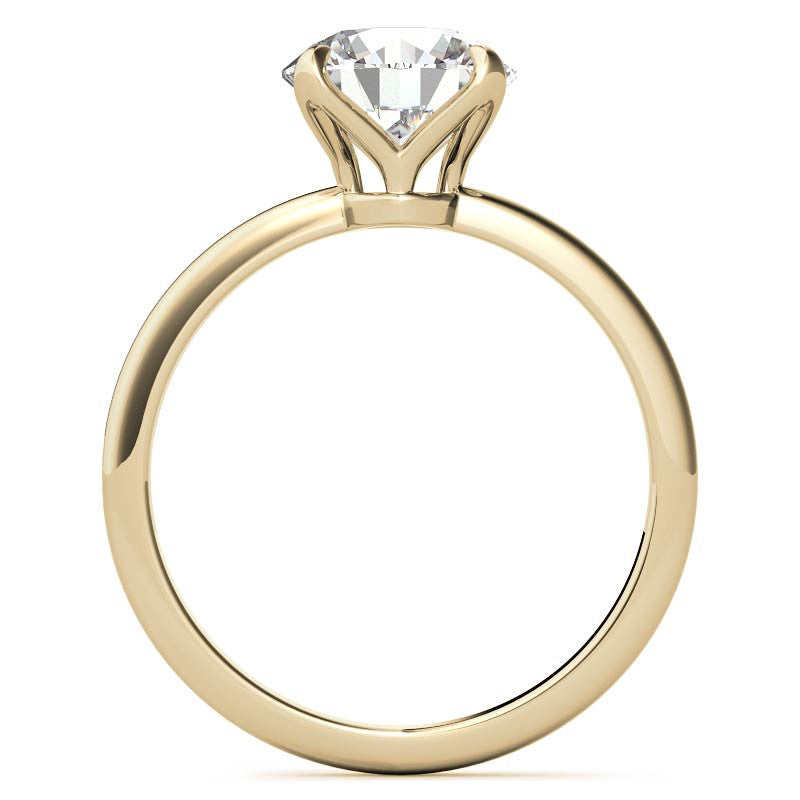 Low Set 4-Prong Moissanite Solitaire Ring with Tulip Prongs