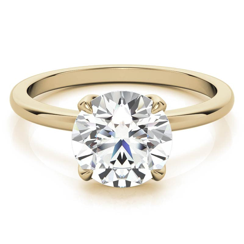 Low Set 4-Prong Moissanite Solitaire Ring with Tulip Prongs