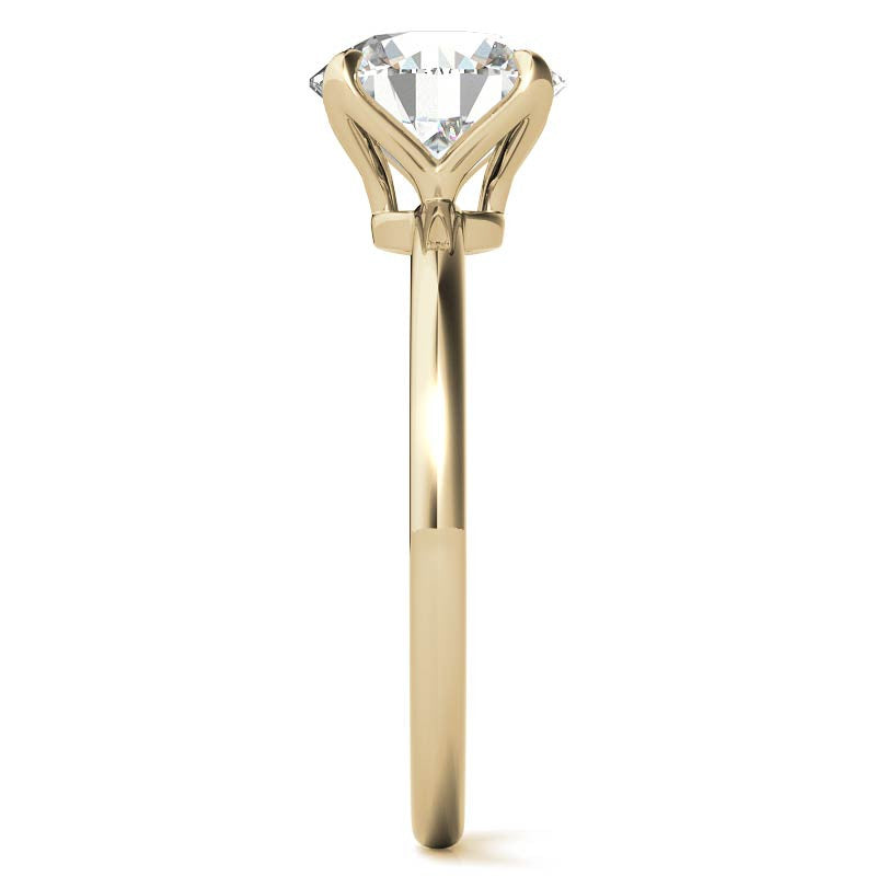 Low Set 4-Prong Moissanite Solitaire Ring with Tulip Prongs