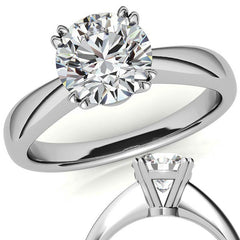 Round Double Prong Wider Set Moissanite Solitaire Ring