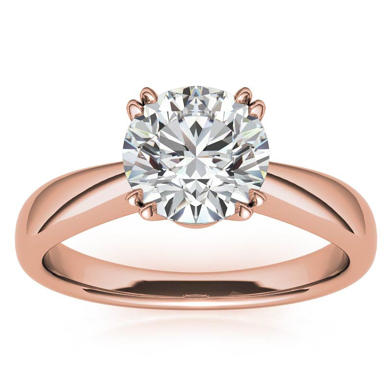 Round Double Prong Wider Set Moissanite Solitaire Ring